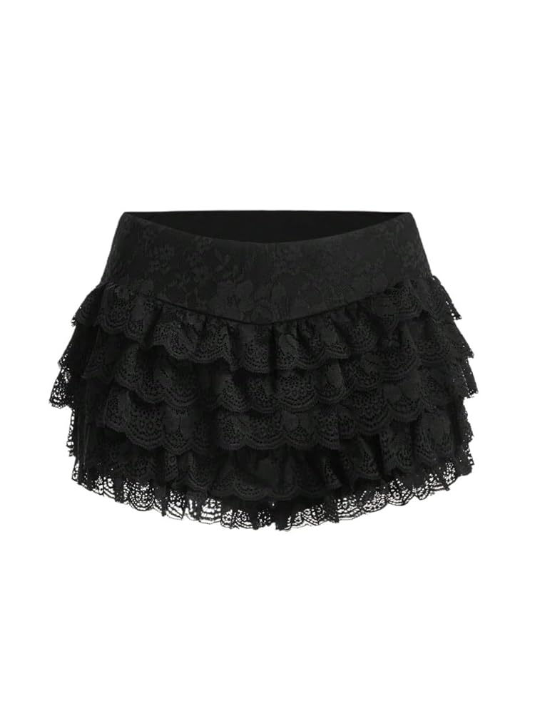 ACLENT Lace frill short pants ブラック ACLENT Lace frill short pants ブラック レースフリルショート